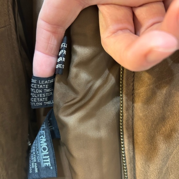 Midwest International Genuine Leather Bomber Jacket Zip In Thermolite Liner 44 - Picture 11 of 11